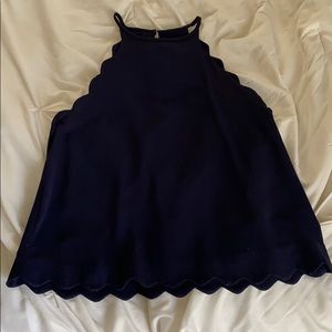 Navy altard state scalloped tank top!